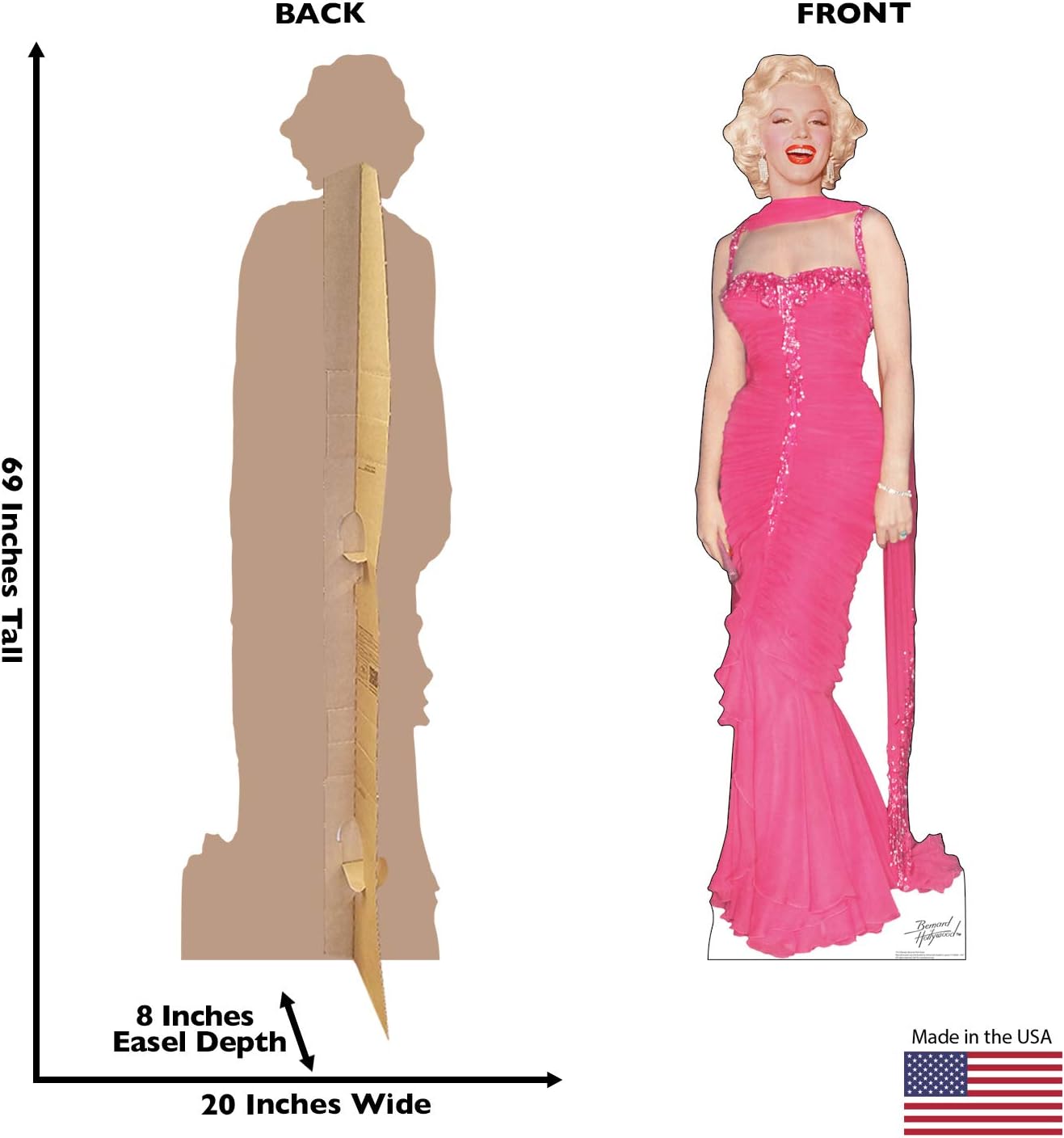 Cardboard People Marilyn Monroe Pink Dress Life Size Cardboard Cutout Standup